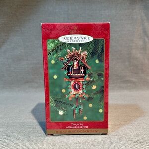 Time for Joy Vintage Hallmark Keepsake Christmas Ornament Cuckoo Clock